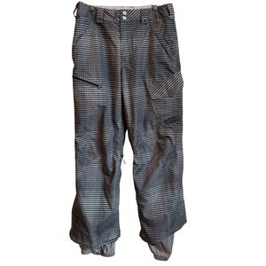Burton Snowboard Pants Mens Small Black White Gingham Dryride Insulated Vented